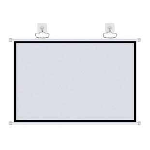 fairylake投影布免安装挂墙布幕投影仪幕布便携金属简易壁挂投影幕80寸100寸投影布户外移动投影布