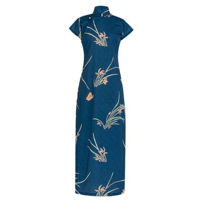 兰蕴相思全开襟古法旗袍复古