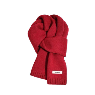 斐尔特斯100%羊毛围巾红色妈妈爸爸本命年马年保暖中年围脖礼盒