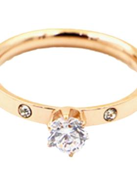 HuoTing女钛钢简约高保色戒指