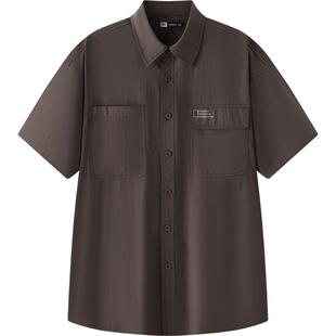 森马中国国家地理系列短袖衬衫男夏经典工装衬衣潮流简约外穿上衣