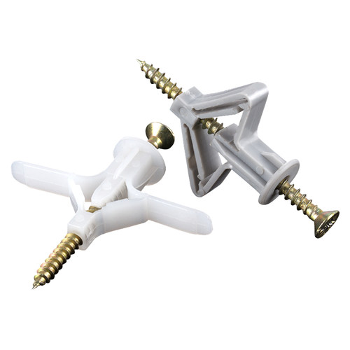 石膏板专用膨胀螺丝飞机胀管塑料涨栓蝴蝶型空心砖自攻胀塞胶塞