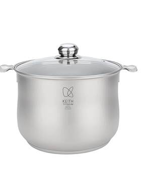 【新品】KEITH铠斯钛复合锅7.5L带盖耐用大容量汤锅家用户外煮锅