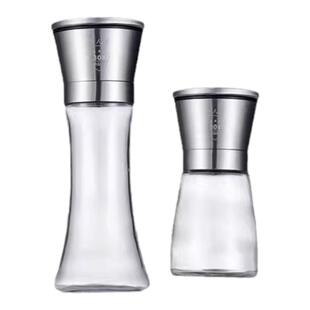 不锈钢芯胡椒研磨器家用现磨神器黑胡椒粒花椒粉手动研磨瓶调味罐