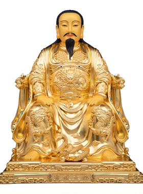 康盛黄铜供奉摆件中式真武大帝像