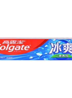 高露洁牙膏冰爽三重薄荷劲白含氟