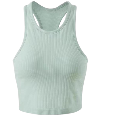 EBB背心螺纹带胸垫瑜伽上衣透气速干健身服