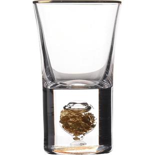 创意金箔白酒杯套装小号一口个人专用分酒器高档酒盅子弹杯子酒具