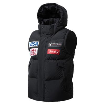 保暖防风连帽羽绒单板马甲