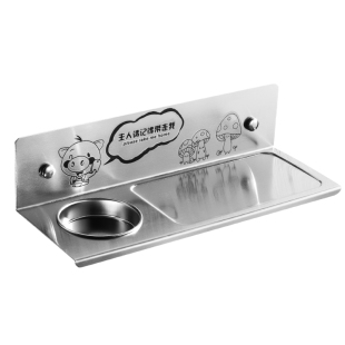 卫生间手机架不锈钢免打孔公共厕所烟灰缸托盘浴室洗手间小置物架