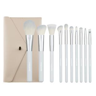 芳语香雪兰化妆套刷10支软毛刷子超柔软半扇型鼻影刀锋刷便携收纳