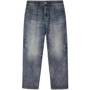 907杰克琼斯秋季阔腿裤复古猫须水洗美式宽松牛仔裤长裤子男装士