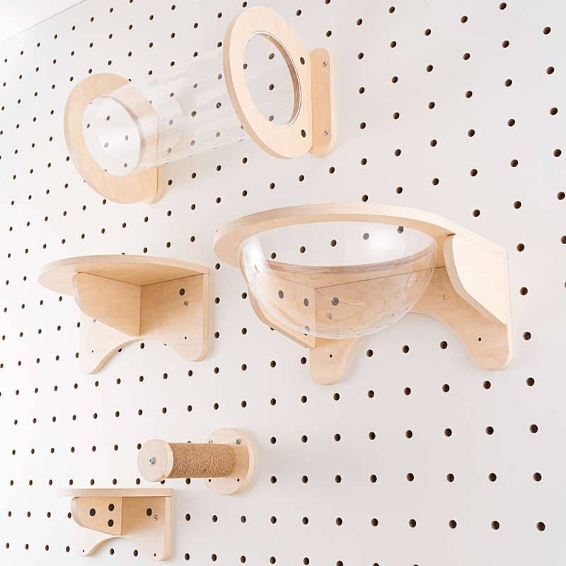 木目iwood 洞洞板配件木质猫爬架 墙上壁挂diy免打孔家用不占地