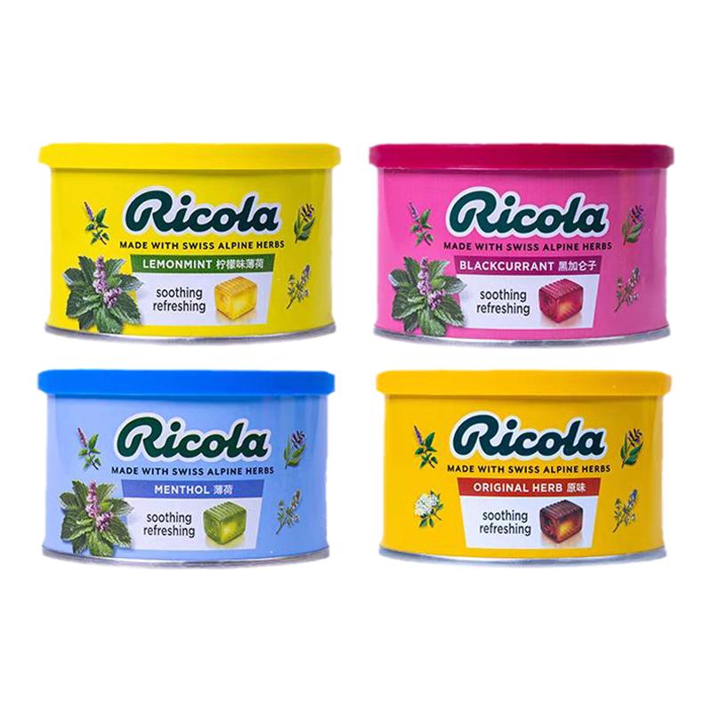 瑞士Ricola利口乐薄荷糖批发柠檬味润喉糖企业采购100g教师礼物