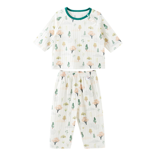 [果果衣] 全棉宝宝睡衣2026夏薄款儿童男童女童纯棉a类空调家居服