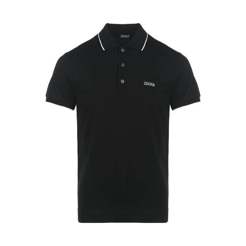 【自营】ZEGNA/杰尼亚男士商务休闲logo徽标微弹短袖polo衫T恤