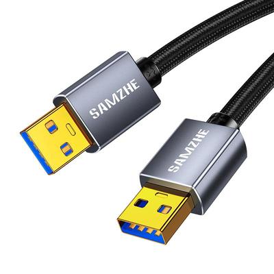 山泽双头usb3.0数据线公对公编织