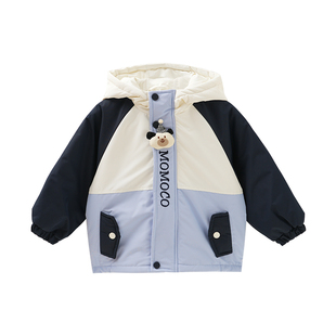 MOMOCO/玛米玛卡男童加厚外套2026冬季新款中大童韩版百搭保暖潮
