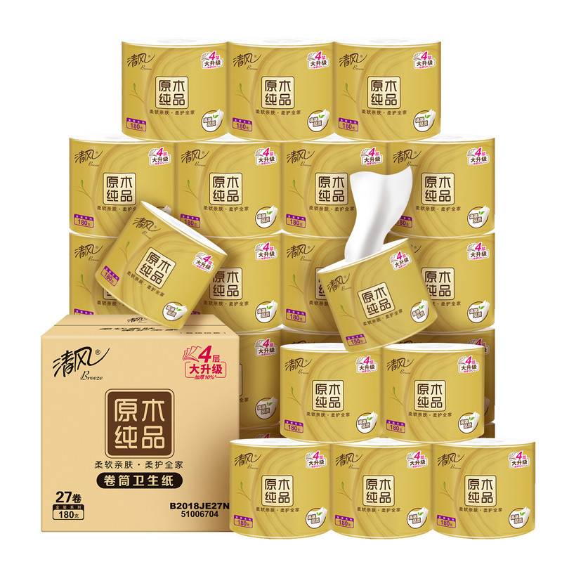 清风卷纸4层180克27卷