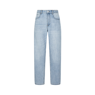 速写男装早春新款男士裤子牛仔裤复古水洗直筒裤舒适休闲简约