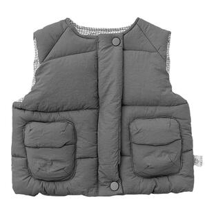 韩系男童冬季马甲帅气小男孩外穿背心洋气女宝宝夹棉加厚坎肩外套