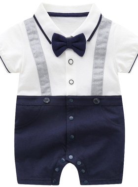 婴儿连体衣纯棉夏季满月服周岁礼