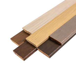 艳凌 橡木色黑胡桃色纯实木踢脚线烤漆原木纹木地板木质地脚线6cm