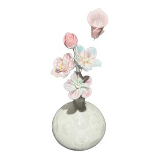 【专属搭配】景德镇陶瓷花手工瓷花教师节饰品仿真花迷你花瓶摆件