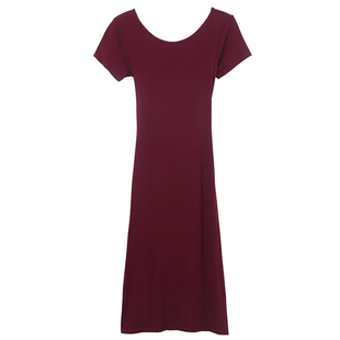 2022春夏新款露背开叉女士短袖连衣裙修身性感中长款显瘦小黑裙子