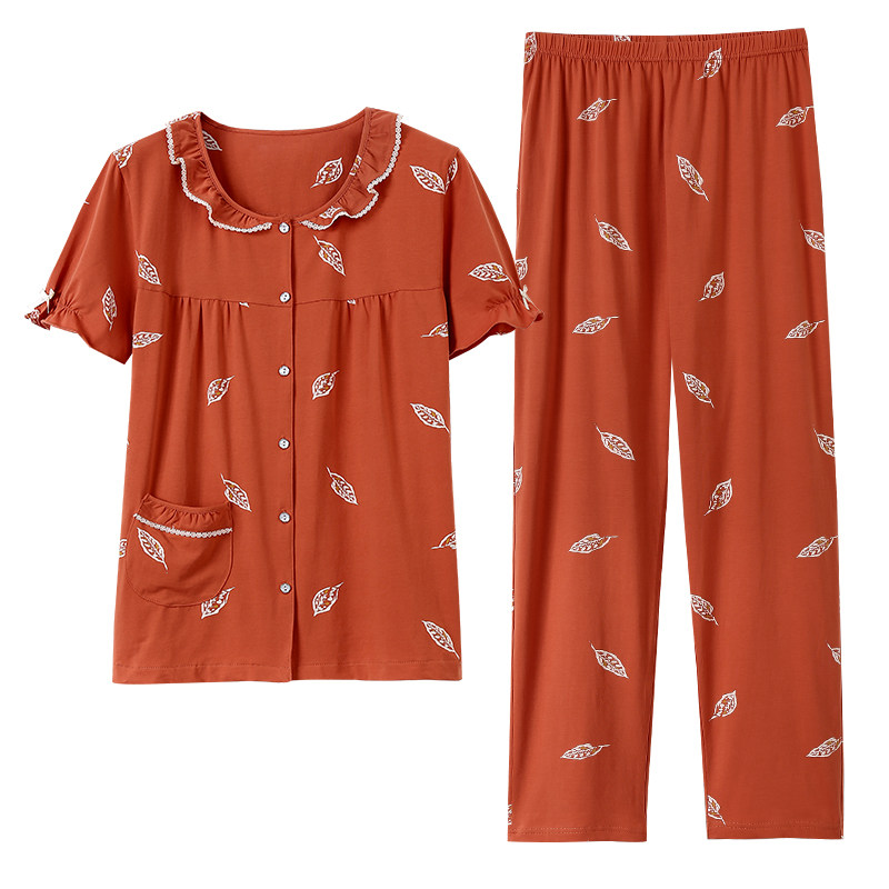 高贵睡衣纯棉金黛儿中年家居服女