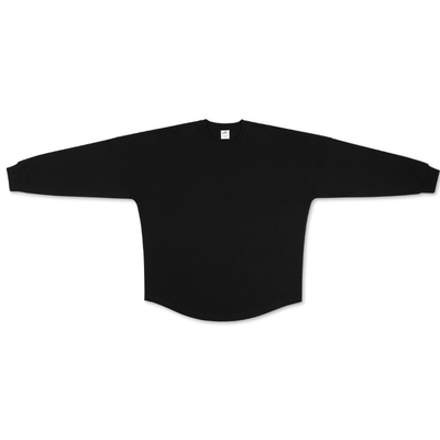 廓形宽松长袖下摆落肩白纯色潮