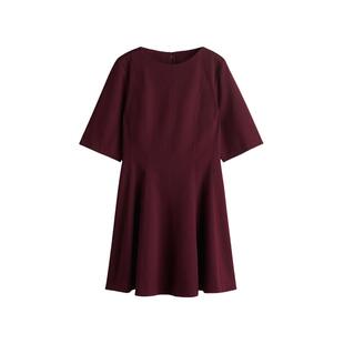 HM女装连衣裙夏季时尚掐腰斜纹布喇叭形连衣裙1297125