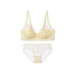 ubras无尽花海春日蕾丝性感大胸显小胸无痕薄款文胸内衣套装新品