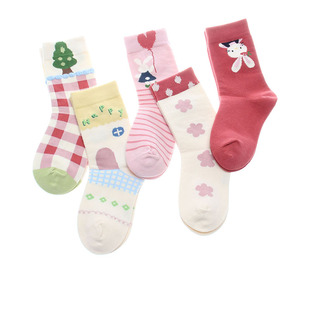 六指鼠秋冬加厚儿童纯棉袜子加长筒女童小女孩学生棉袜纯棉袜厚棉