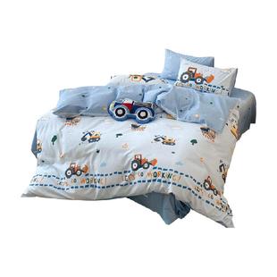 多喜爱儿童卡通全棉纯棉三件套100棉四件套床单被套小小工程队