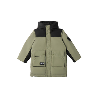 青蛙王子童装男童中长款羽绒服冬季新款儿童冬装户外立领防风外套