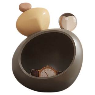 入户门玄关钥匙收纳托盘中古风摆件置物架餐边客厅柜家居软装饰品