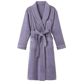 睡袍女士冬季珊瑚绒加厚加绒睡衣秋冬海岛绒长款浴袍春秋款家居服