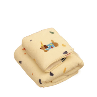 可爱波点小狗浴巾三件套女吸水速干裹巾毛巾干发帽家用不掉毛