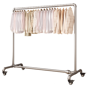 镀锌钢管落地晾衣架室内阳台移动卧室挂衣架简易户外晒衣服晾衣杆