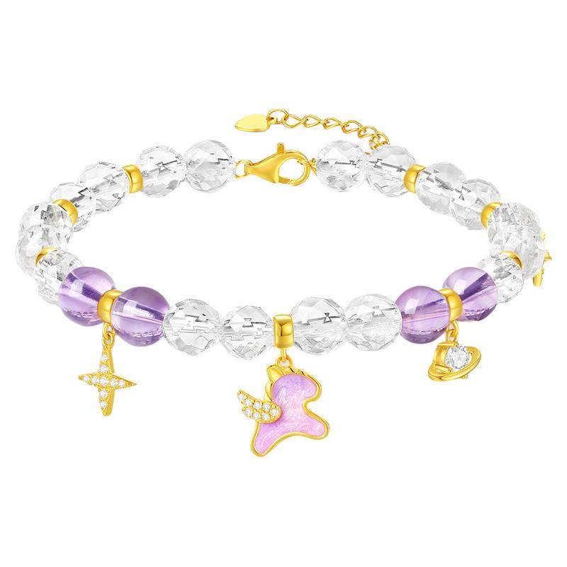 周大生梦幻星辰生肖马手串本命年紫水晶手饰女精致送女友生日礼物