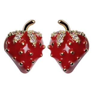 甜美红色迷你草莓耳钉新款2026年爆款精致小巧冬天高级小众耳饰女