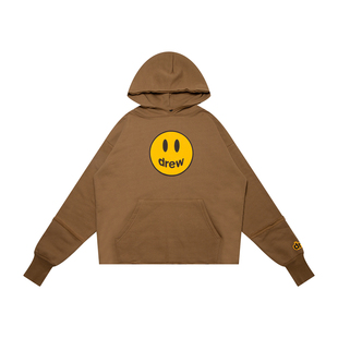 drew笑脸拼接连帽衫高街美式休闲宽松情侣流行卫衣贾斯汀比伯同款