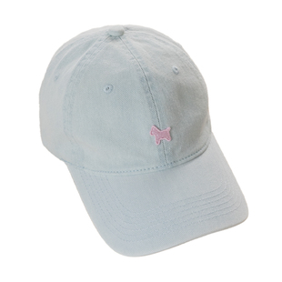[梁月商店]韩版浅蓝牛仔遮阳鸭舌帽少女粉色小马刺绣遮阳棒球帽子