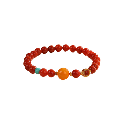 天然南红本年命转运红手绳