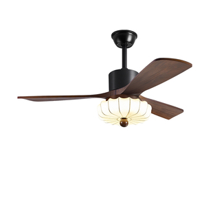 2026新款60寸风扇灯中古吊扇灯客厅餐厅卧室家用复古带电风扇吊灯