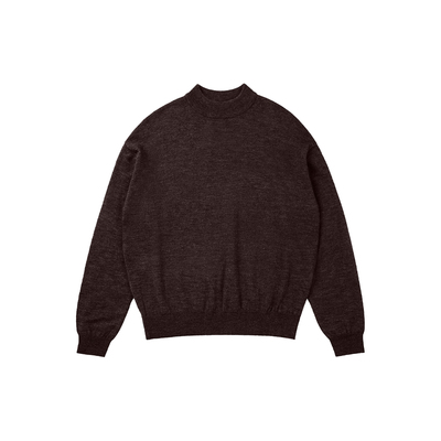 VMCL羊毛短宽小高领毛衣针织衫