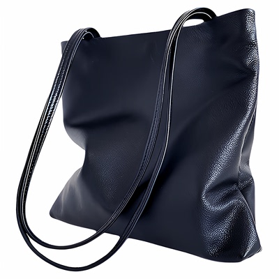 文艺简约纯色真皮软小单肩包