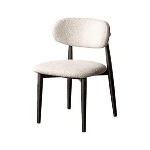 实木餐椅中古2025新款轻奢高级感餐厅复古软包靠背椅家用吃饭椅子