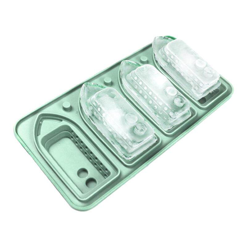创意轮船冰格模具食品级硅胶按压